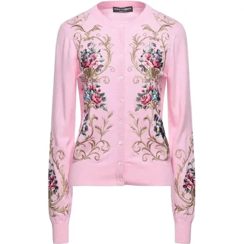 Blumenbestickter Kaschmir-Cardigan - Dolce & Gabbana - Modalova