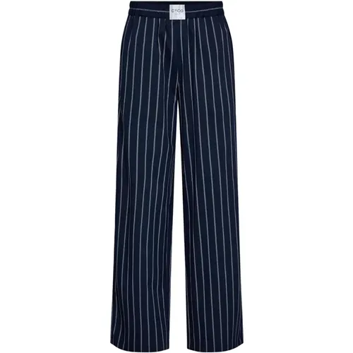 Striped Straight-Leg Pants Navy , female, Sizes: M - Co'Couture - Modalova