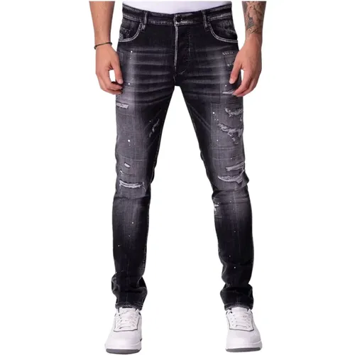 Rote Linie Schwarze Jeans , Herren, Größe: W32 - My Brand - Modalova