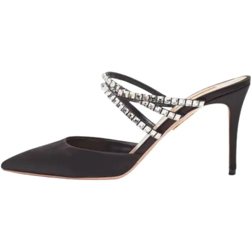 Pre-owned Satin heels , female, Sizes: 7 1/2 UK - Aquazzura Pre-owned - Modalova