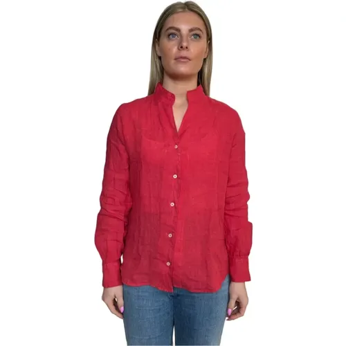 Rotes Leinenhemd , Damen, Größe: L - Bagutta - Modalova