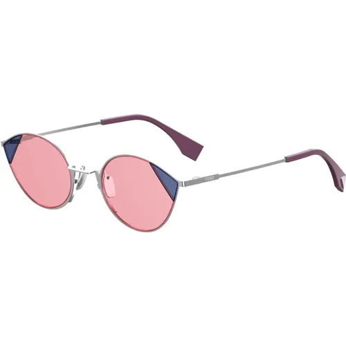 Cut Eye Sunglasses Silver / , female, Sizes: 51 MM - Fendi - Modalova
