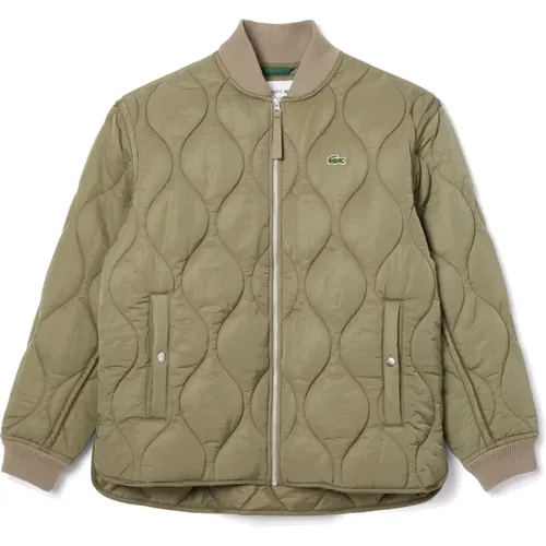 Wasserabweisende Badge Jacke Grün - Lacoste - Modalova