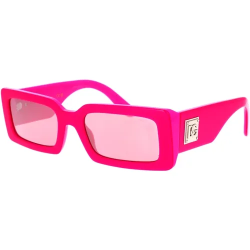 Metallische Rosa Sonnenbrille mit Verspiegelten Gläsern,Rosa Sonnenbrille für den täglichen Gebrauch - Dolce & Gabbana - Modalova