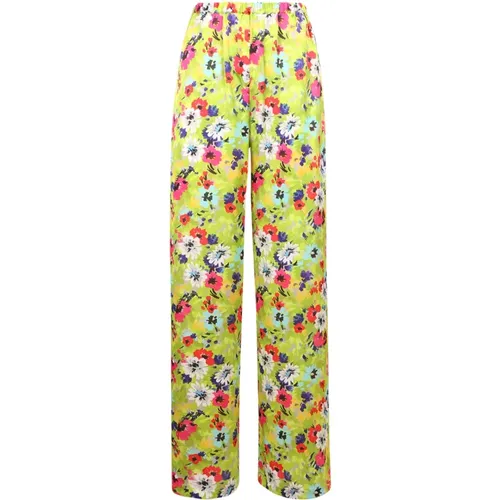 Floral-print wide trousers , female, Sizes: 2XS - Msgm - Modalova