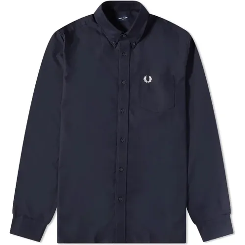 Authentic Oxford Shirt Light Navy-s , male, Sizes: XL, S - Fred Perry - Modalova