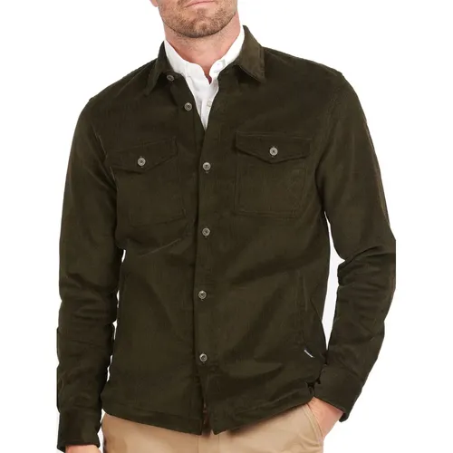 Grüne Cord Overshirt Jacke Stilvoll Raffiniert , Herren, Größe: L - Barbour - Modalova