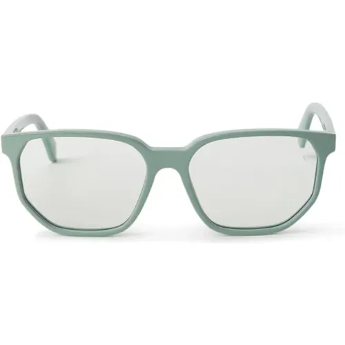Hexagonal Blue Block Sunglasses , unisex, Sizes: 59 MM - Off White - Modalova
