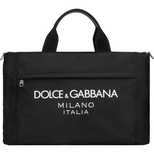 Logo Embellished Weekend Tote Bag , male, Sizes: ONE SIZE - Dolce & Gabbana - Modalova