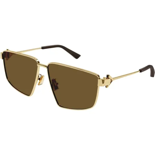 Sunglasses,Silber/Grau Grüne Sonnenbrille - Bottega Veneta - Modalova