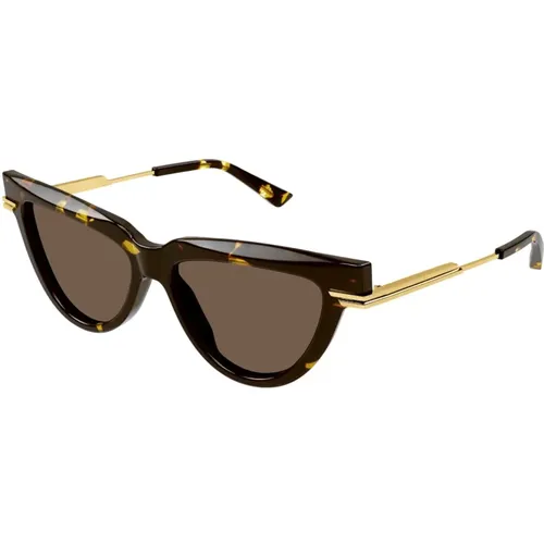 Brown/Havana Sunglasses, versatile and stylish , female, Sizes: 54 MM - Bottega Veneta - Modalova