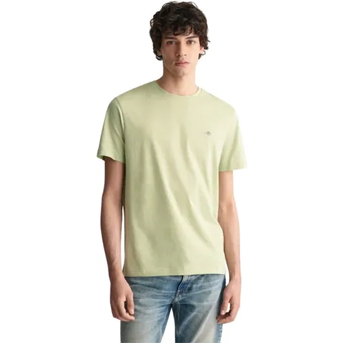 Baumwoll-T-Shirt mit gesticktem Abzeichen , Herren, Größe: M - Gant - Modalova