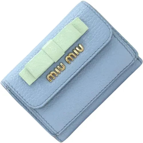 Pre-owned Leather wallets , female, Sizes: ONE SIZE - Miu Miu Pre-owned - Modalova