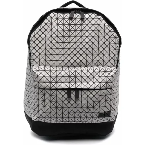 Grey Geometric Backpack with Front Pocket , male, Sizes: ONE SIZE - Issey Miyake - Modalova