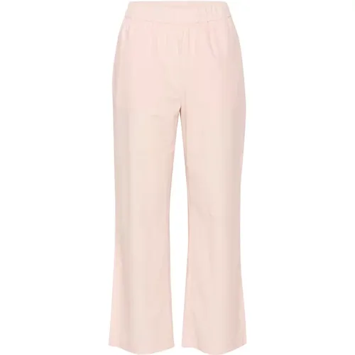 Elastic Waist Wide Leg Pants Sepia Rose , female, Sizes: XS, L, M, S, XL - Saint Tropez - Modalova