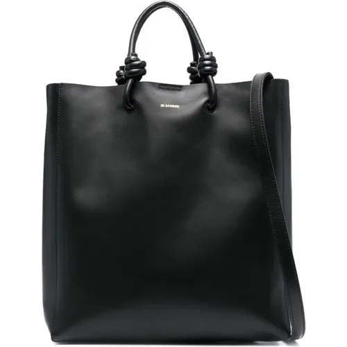 Leather Tote Bag with Knot Detailing , female, Sizes: ONE SIZE - Jil Sander - Modalova