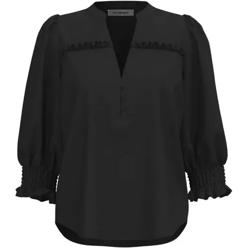 Frill Ss Shirt Bluse Schwarz , Damen, Größe: XS - Co'Couture - Modalova