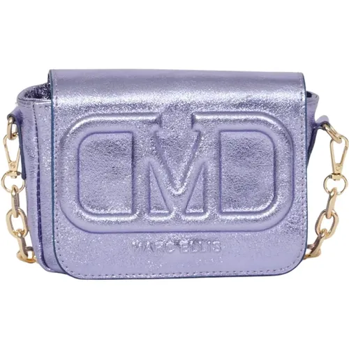 Lilac Embossed Leather Crossbody Bag , female, Sizes: ONE SIZE - Marc Ellis - Modalova