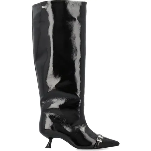 Patent High Shaft Slouchy Boots , female, Sizes: 7 UK, 3 UK, 5 UK, 4 UK - Ganni - Modalova