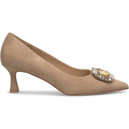 Jewel detail heeled shoe , female, Sizes: 4 UK - Alma en Pena - Modalova