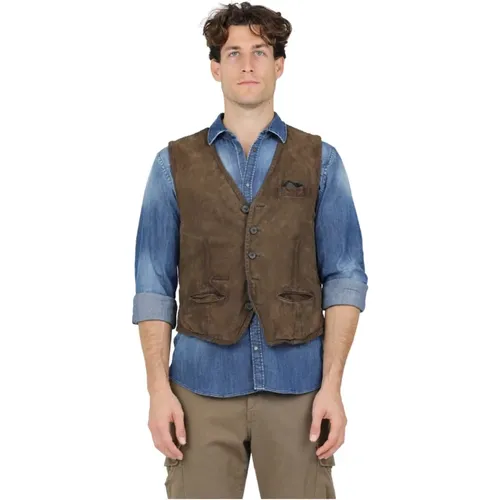 Leather Vest , male, Sizes: M, 2XL - The Jack Leathers - Modalova