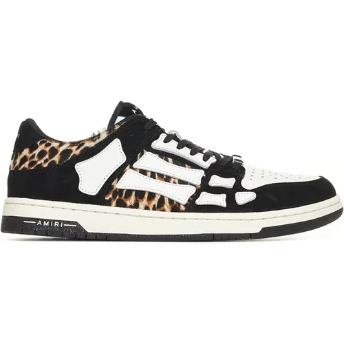 Leopard Low Top Sneakers Black , male, Sizes: 7 UK, 8 UK, 9 UK, 6 UK, 11 UK, 10 UK - Amiri - Modalova