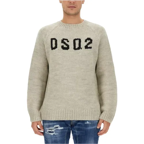 Logo Wool Jersey Regular Fit , male, Sizes: M, L - Dsquared2 - Modalova