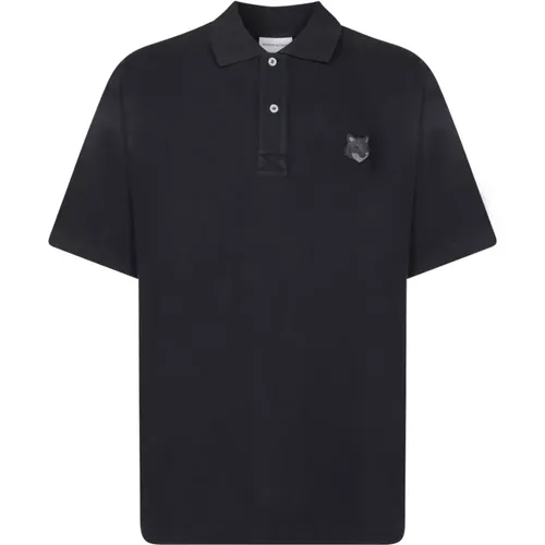 Cotton Polo Shirt Classic Collar , male, Sizes: M - Maison Kitsuné - Modalova