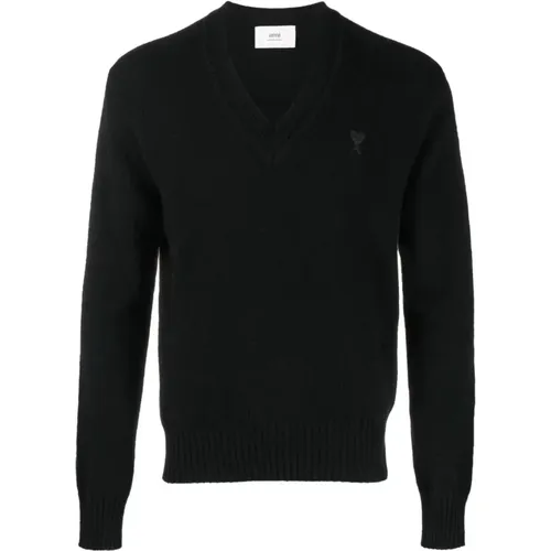 Tonal ADC v-neck sweater , male, Sizes: XS, S - Ami Paris - Modalova