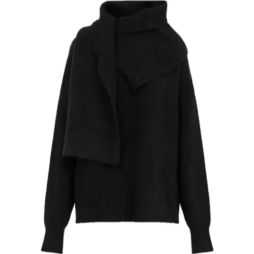 Draped-Scarf Strick Rollkragenpullover - TotêMe - Modalova