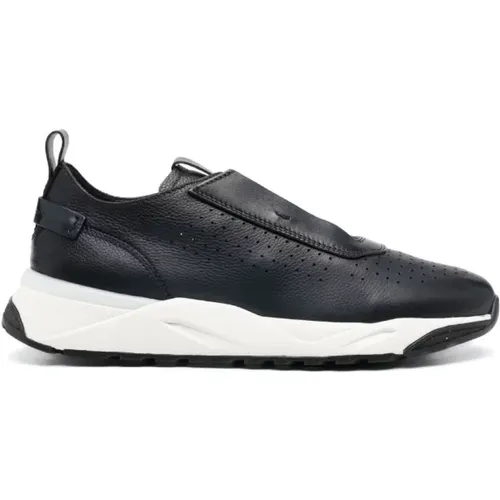 Midnight Perforated Sneakers , male, Sizes: 7 UK - Santoni - Modalova