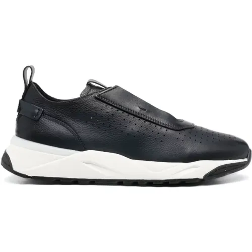 Midnight Perforated Sneakers , male, Sizes: 7 UK, 8 UK, 8 1/2 UK, 10 1/2 UK - Santoni - Modalova