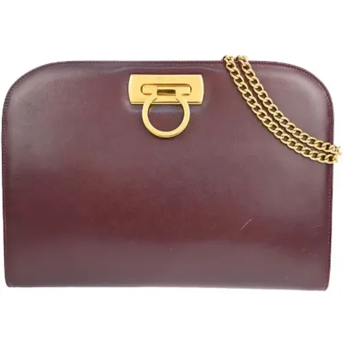Pre-owned Leather clutches , female, Sizes: ONE SIZE - Salvatore Ferragamo Pre-owned - Modalova
