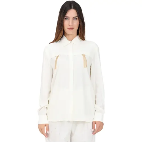 Elegante Gold Detail Bluse , Damen, Größe: L - Simona Corsellini - Modalova