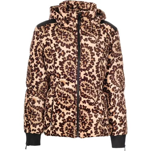 Leopard Print Hooded Down Jacket , female, Sizes: 2XS - Fendi - Modalova