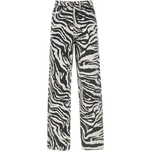 Zebra Pattern Wide Leg Jeans , female, Sizes: W26, W27, W25, W28 - Rotate Birger Christensen - Modalova