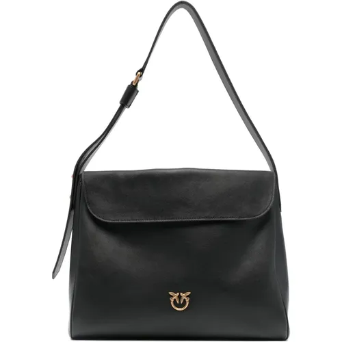 Soft Leather Hobo Bag , female, Sizes: ONE SIZE - pinko - Modalova