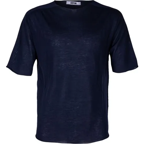 Men's Cotton Silk T-shirt Raglan Sleeve , male, Sizes: S, L, M - Mauro Grifoni - Modalova