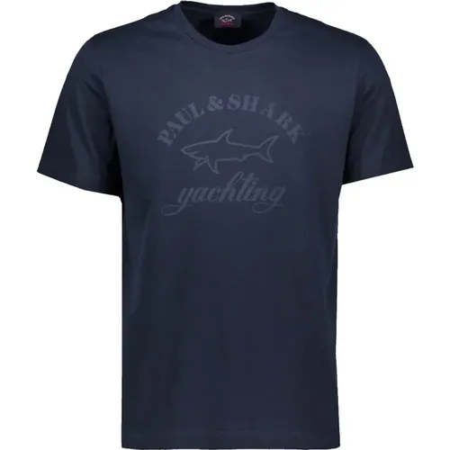 Crewneck Logo T-Shirt , Herren, Größe: L - PAUL & SHARK - Modalova