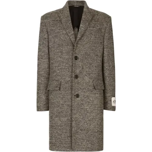 Grey Wool Patch Coat Re-Edition 1997 , male, Sizes: XL - Dolce & Gabbana - Modalova