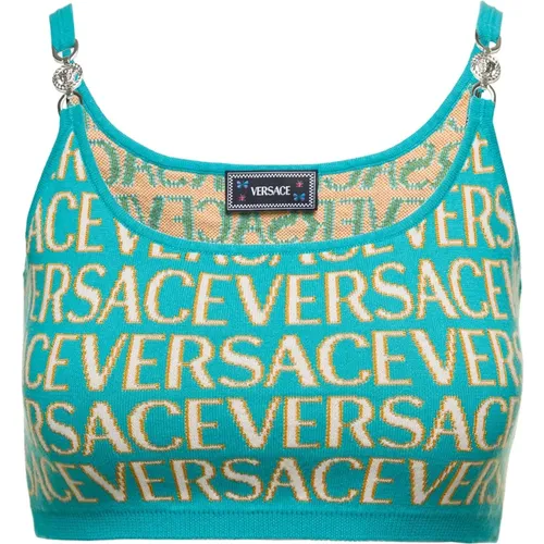 Sleeveless Tops , female, Sizes: S - Versace - Modalova