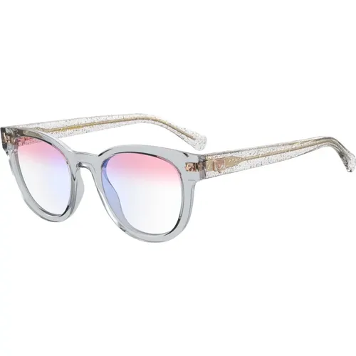 Glitter Grey/Pink Blue Light Eyewear Frames , Damen, Größe: 48 MM - Chiara Ferragni Collection - Modalova