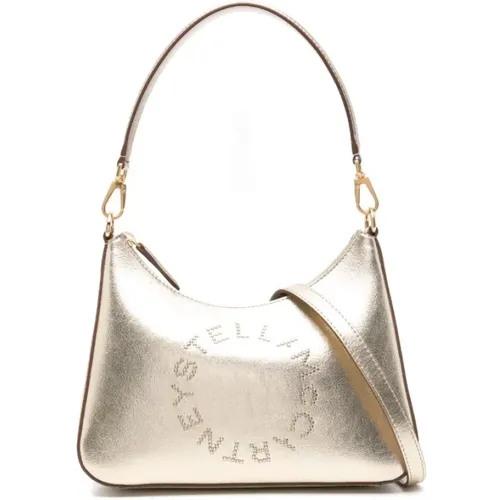 Metallic-Look Shoulder Bag with Gold Accents , female, Sizes: ONE SIZE - Stella Mccartney - Modalova