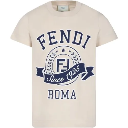 Kinder Weißes T-Shirt mit Frontdruck - Fendi - Modalova