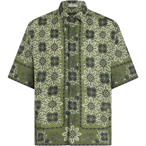 Green Medallion Print Bowling Shirt , male, Sizes: M, XL, L - ETRO - Modalova
