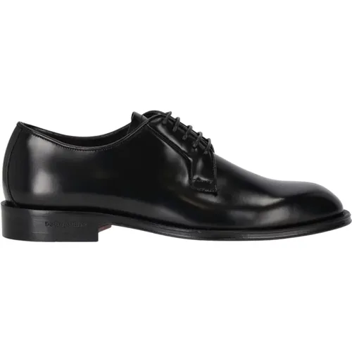 Klassischer Schwarzer Derby Schuh , Herren, Größe: 41 1/2 EU - Dsquared2 - Modalova