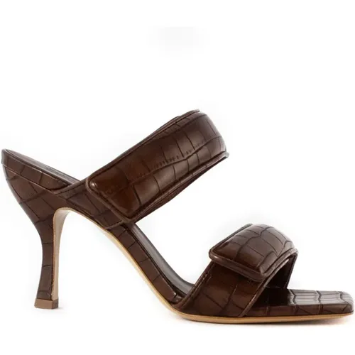 Crocodile Sandals with Stiletto Heel , female, Sizes: 6 UK - Gia Borghini - Modalova