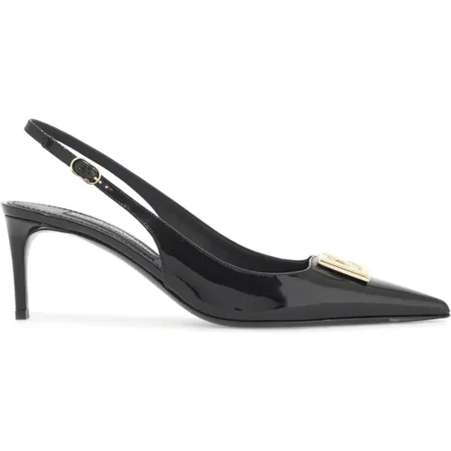 Glossy Leather Slingback Pumps , female, Sizes: 7 UK, 4 UK, 5 UK, 6 UK - Dolce & Gabbana - Modalova