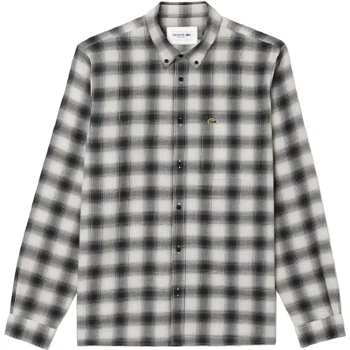 Classic Flannel Shirt Black , male, Sizes: 2XL, L, XL, S, 3XL, M - Lacoste - Modalova