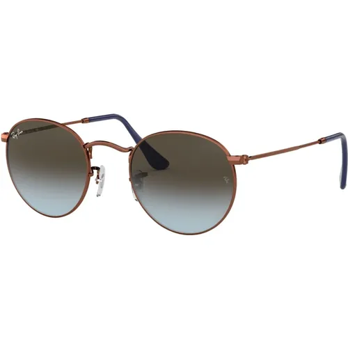 Runde Metall-Sonnenbrille Dunkles Bronze/Braun Blau , unisex, Größe: 47 MM - Ray-Ban - Modalova